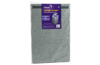 Minky Check Laundry Hamper - Grey